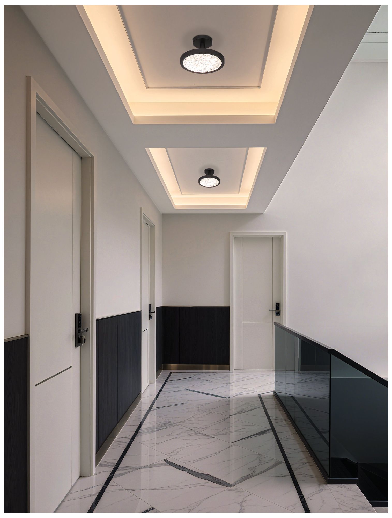 Thesis Courtney 12" Textured Black 5CCT LED Convertible Pendant