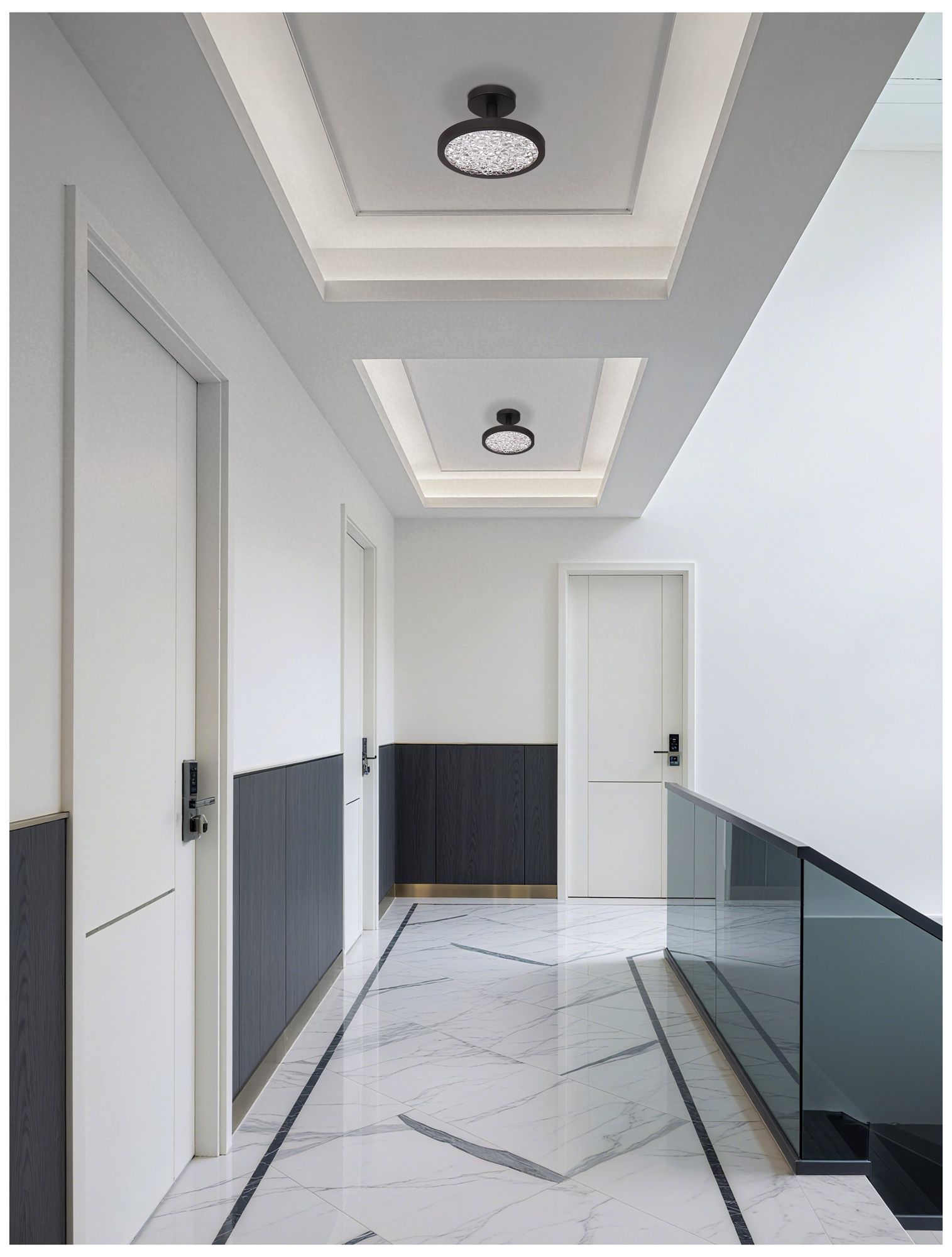 Thesis Courtney 12" Textured Black 5CCT LED Convertible Pendant