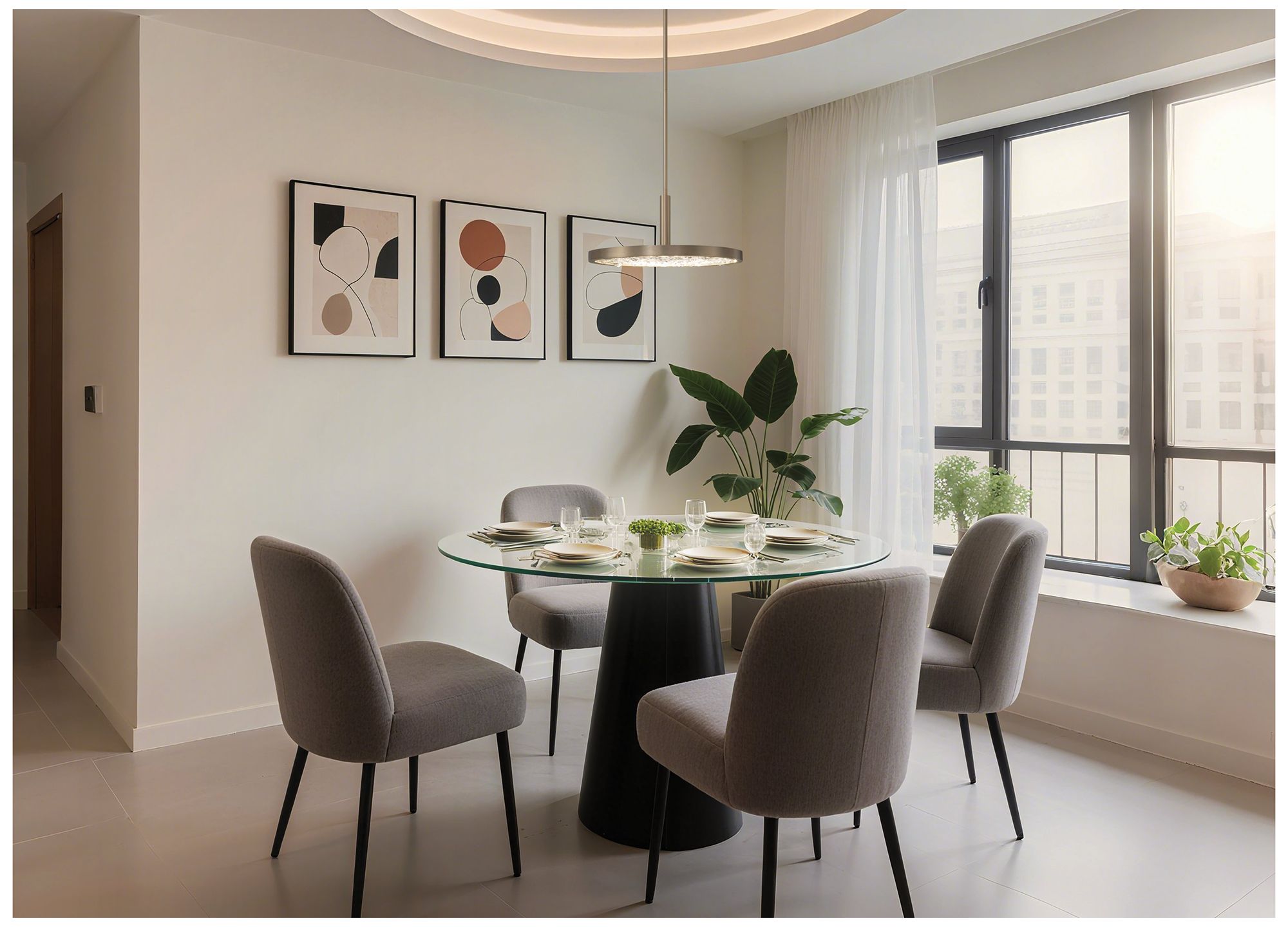 Thesis Courtney 18" Champagne Gold 5CCT LED Convertible Pendant