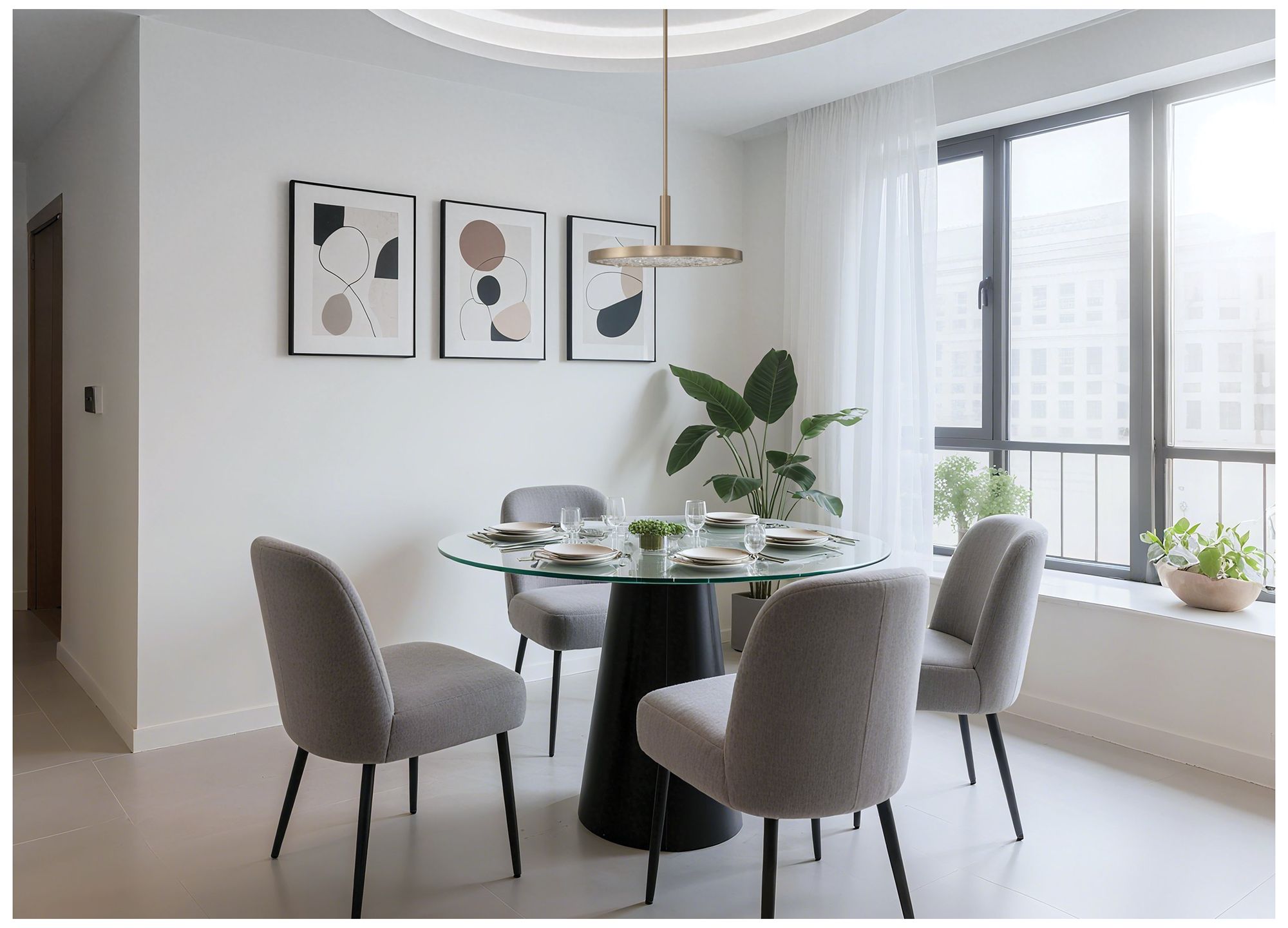 Thesis Courtney 18" Champagne Gold 5CCT LED Convertible Pendant