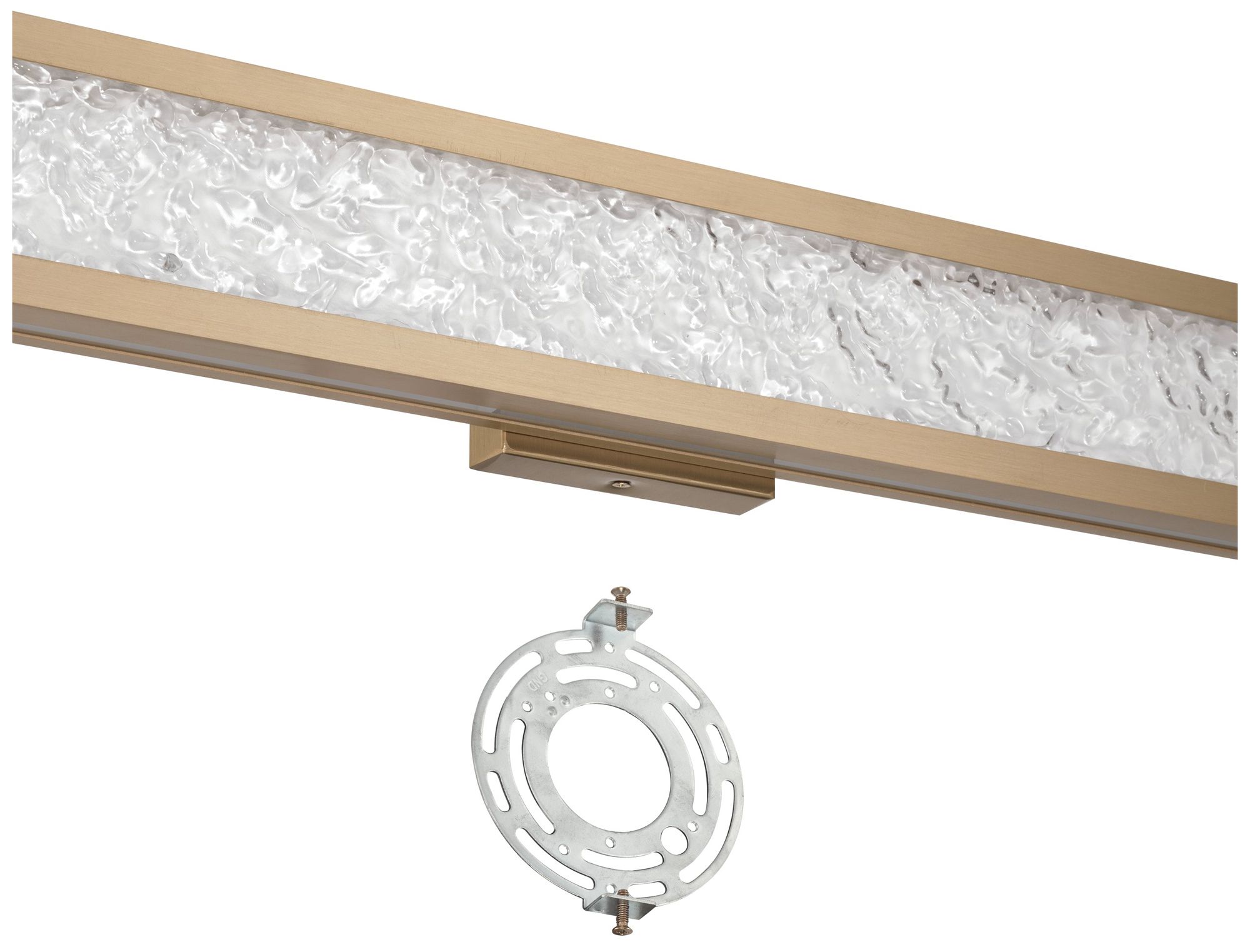 Image 6 Thesis Courtney 32" Champagne Gold 5CCT LED Vanity Light - Clear Glass more views