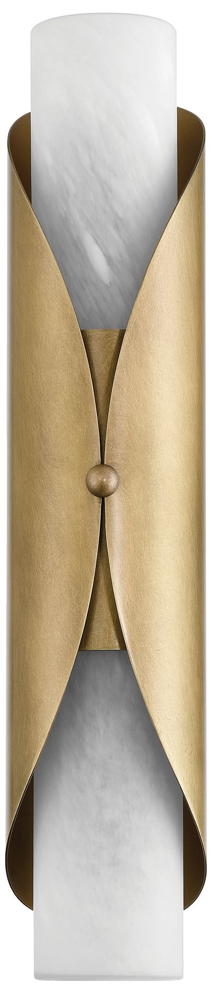 Image 3 Thesis Crescendo 18" 2 Light Natural Brass Wall Sconce with Alabaster Glass more views