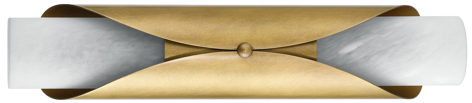 Image 4 Thesis Crescendo 18" 2 Light Natural Brass Wall Sconce with Alabaster Glass more views