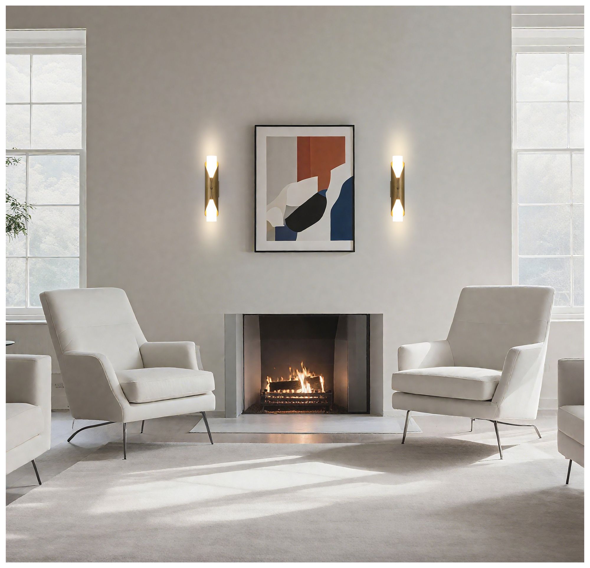 Image 7 Thesis Crescendo 18" 2 Light Natural Brass Wall Sconce with Alabaster Glass more views