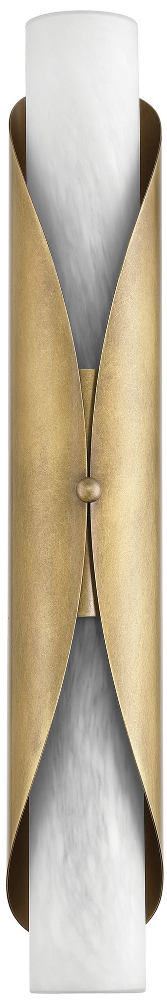 Image 3 Thesis Crescendo 24" 2 Light Natural Brass Wall Sconce w/ Alabaster Glass more views