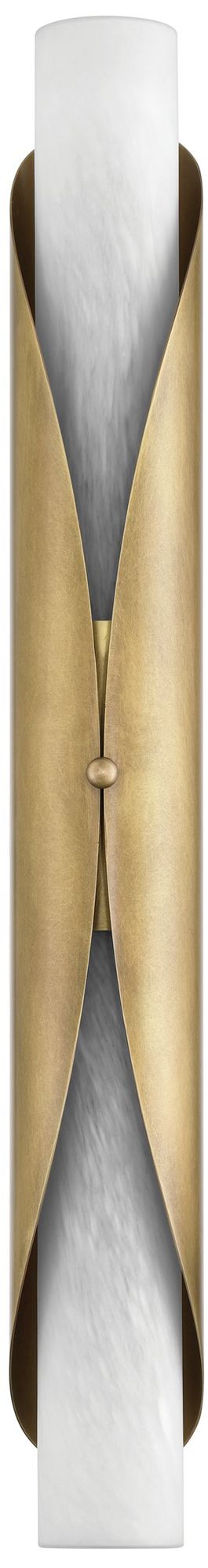 Image 3 Thesis Crescendo 30" 2 Light Natural Brass Wall Sconce w/ Alabaster Glass more views