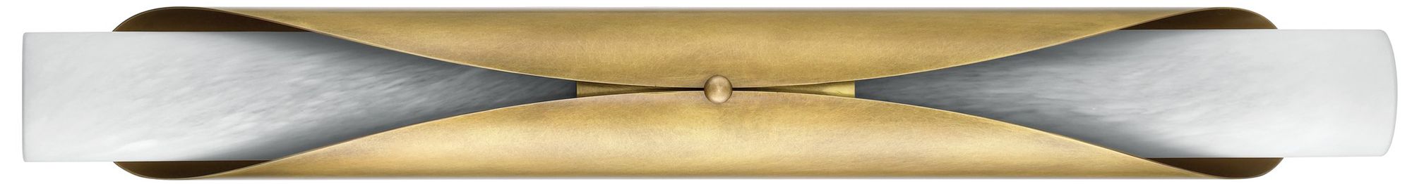 Image 4 Thesis Crescendo 30" 2 Light Natural Brass Wall Sconce w/ Alabaster Glass more views