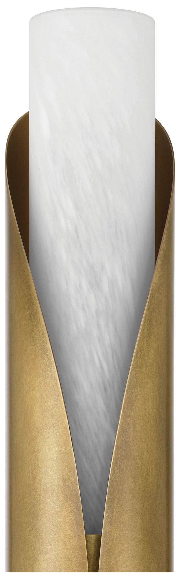 Image 5 Thesis Crescendo 30" 2 Light Natural Brass Wall Sconce w/ Alabaster Glass more views