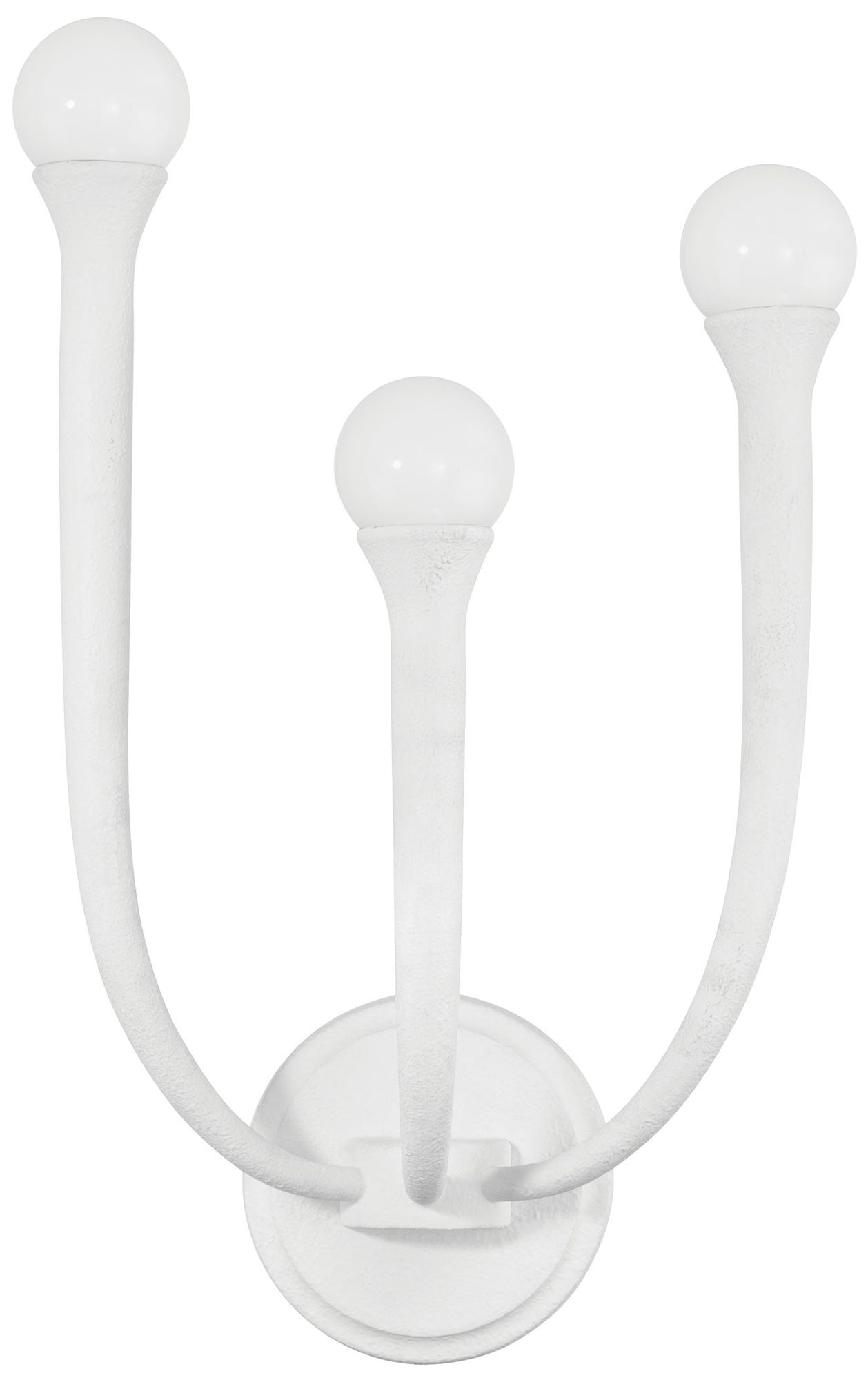 Image 3 Thesis Dahlia 18 in. 3 Light Textured White Wall Sconce, Opal Glass Shades more views