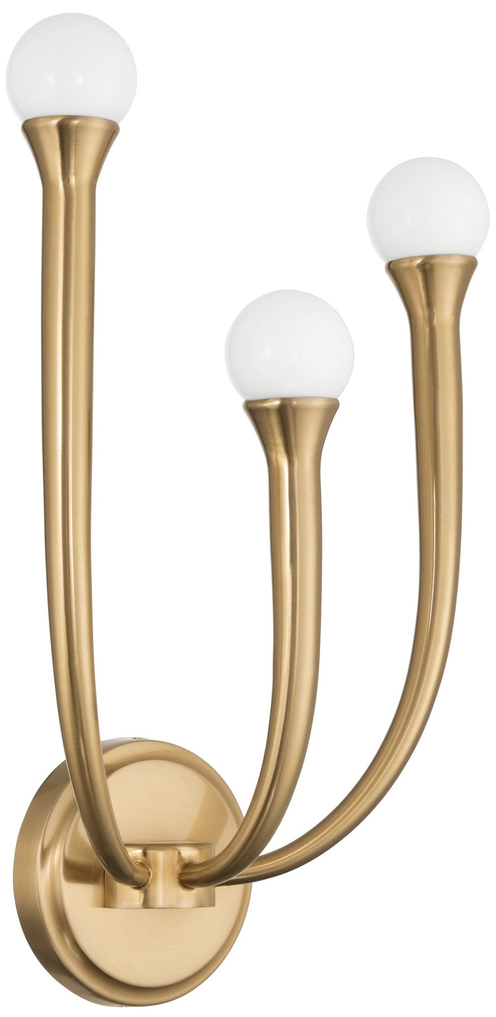 Thesis Dahlia 18 inch 3 Light Brass Wall Sconce with Opal Glass Shades