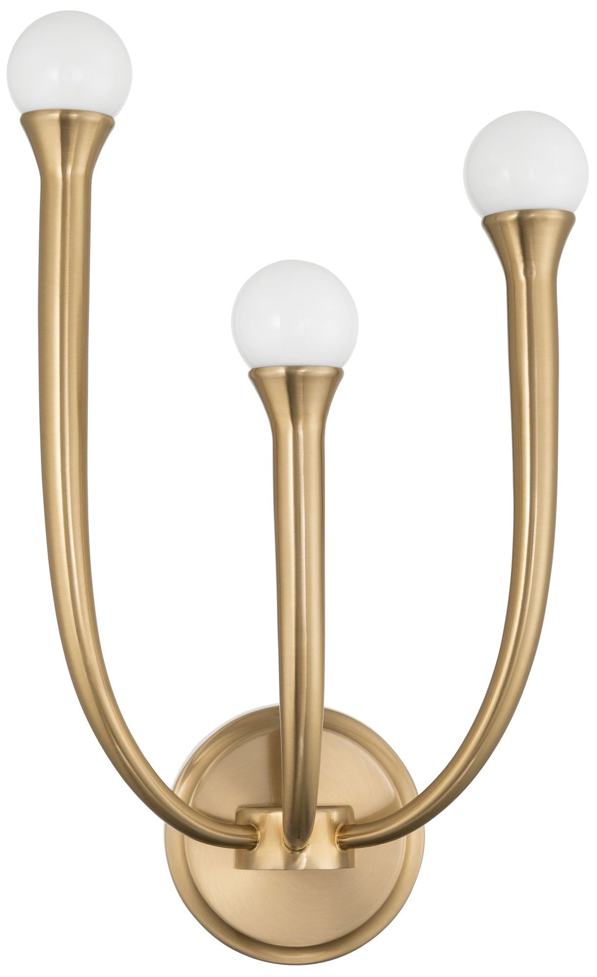 Image 3 Thesis Dahlia 18 inch 3 Light Brass Wall Sconce with Opal Glass Shades more views