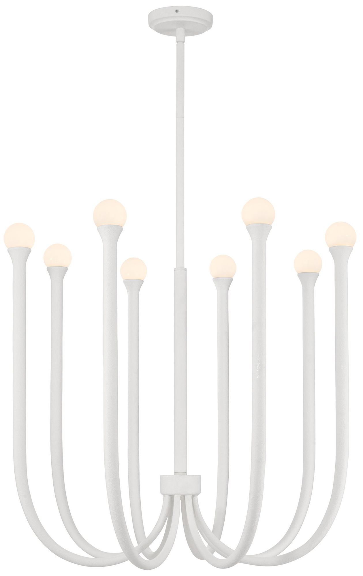 Image 3 Thesis Dahlia 28" 8 Light Textured White Chandelier with Opal Glass Shades more views