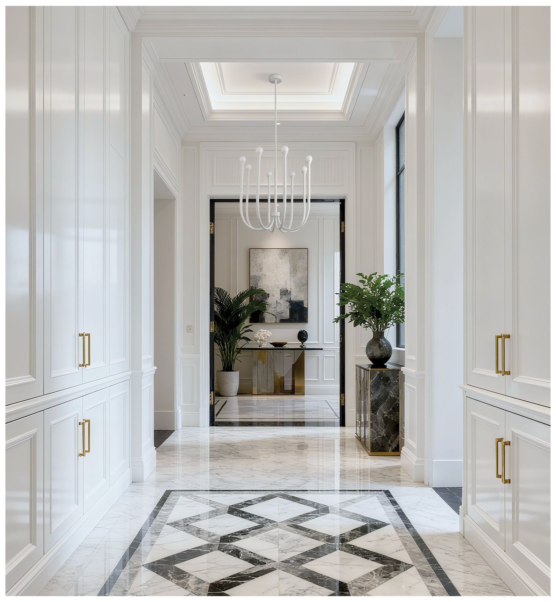 Image 6 Thesis Dahlia 28" 8 Light Textured White Chandelier with Opal Glass Shades more views