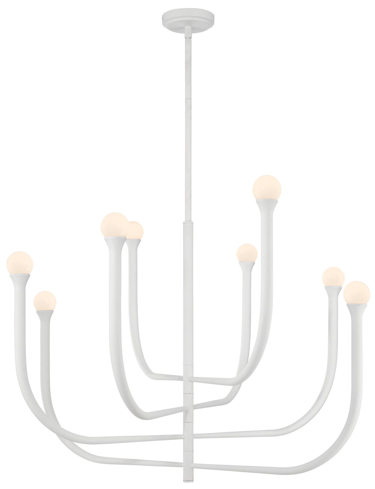 Image 3 Thesis Dahlia 36" 8 Light Textured White Chandelier with Opal Glass Shades more views