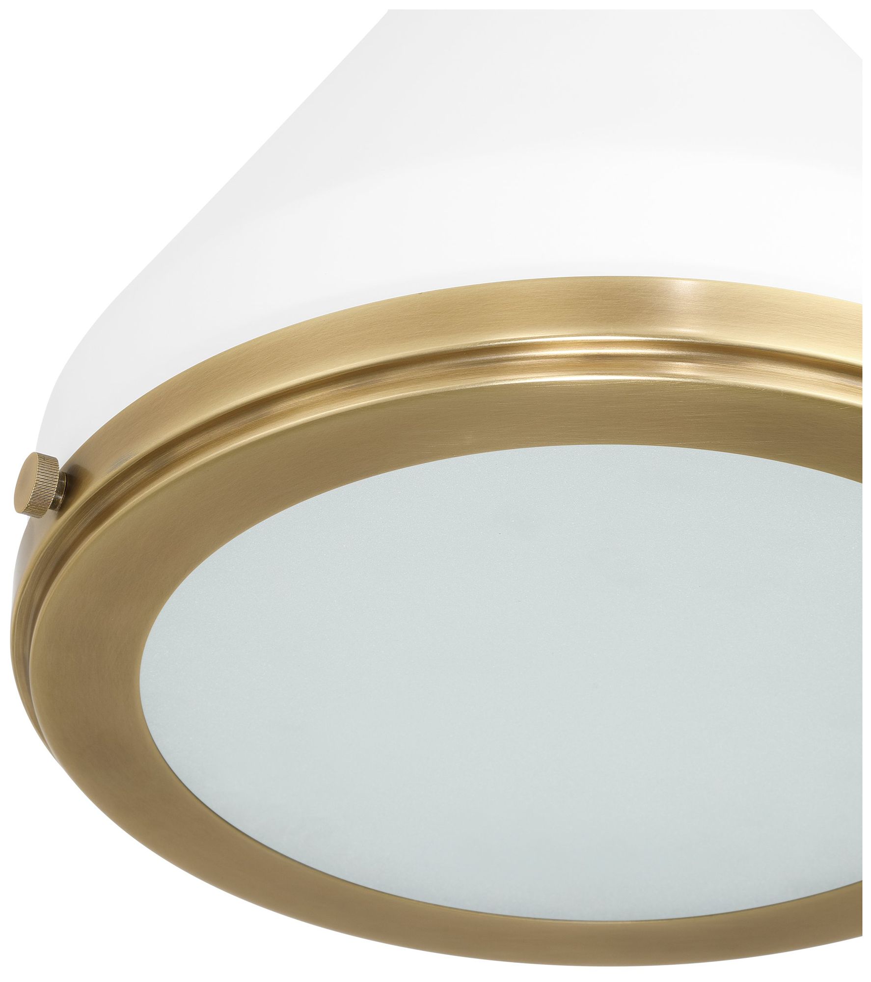 Image 4 Thesis Doyle 1 Light Natural Brass Pendant Light, Matte White Metal Shade more views