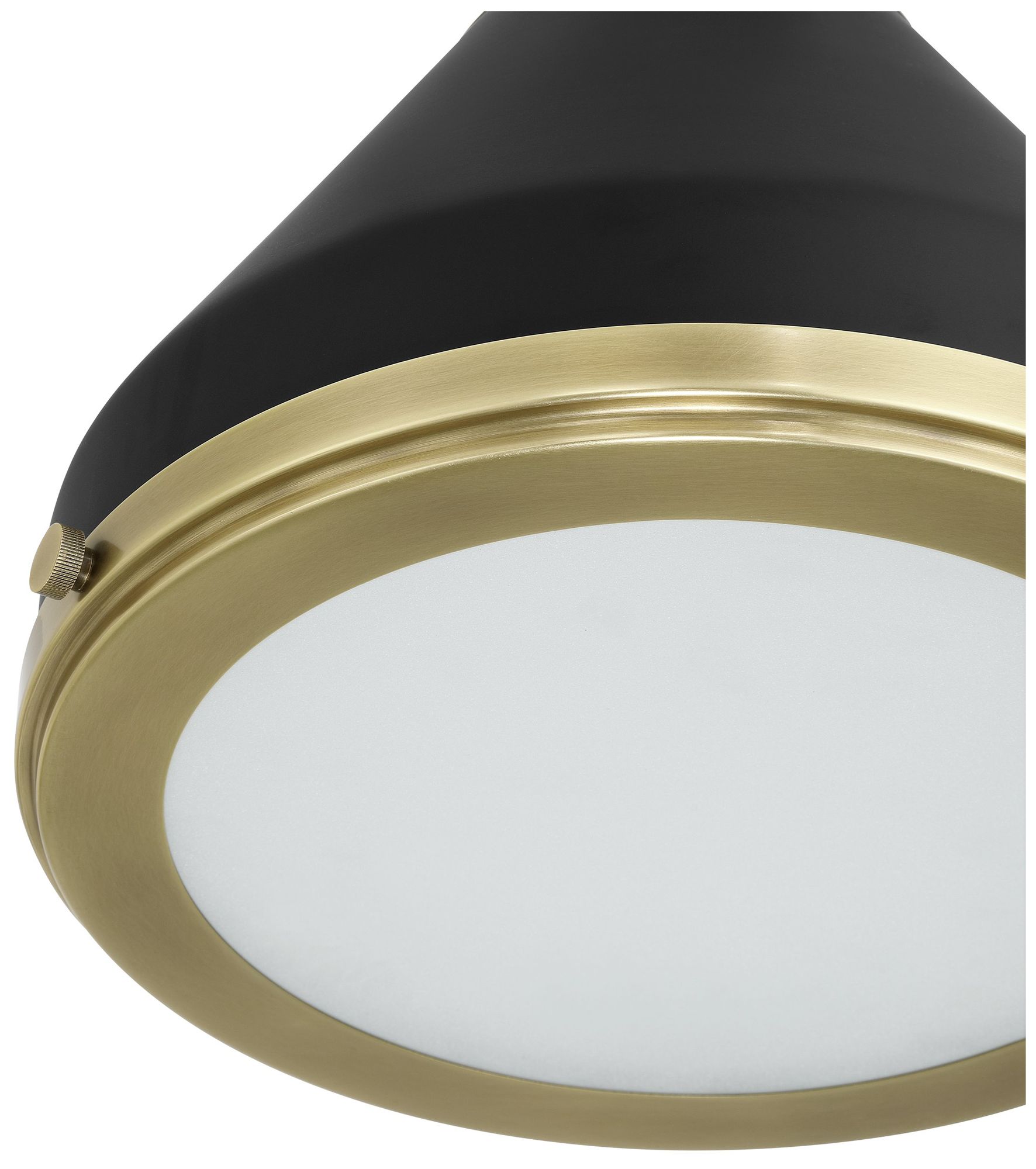 Image 4 Thesis Doyle 13" 1 Lt Natural Brass Pendant Light w/ Black Metal Shade more views