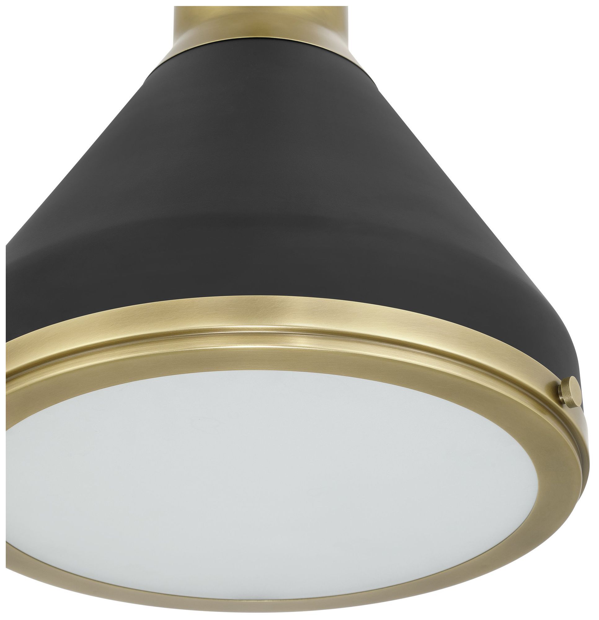 Image 4 Thesis Doyle 18" 1 Lt Natural Brass Pendant Light, Matte Black Metal Shade more views