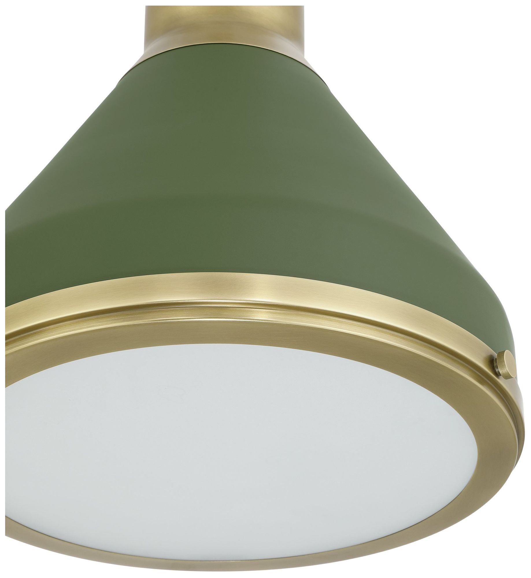 Image 4 Thesis Doyle 18" 1 Lt Natural Brass Pendant Light - Matte Green Metal Shade more views