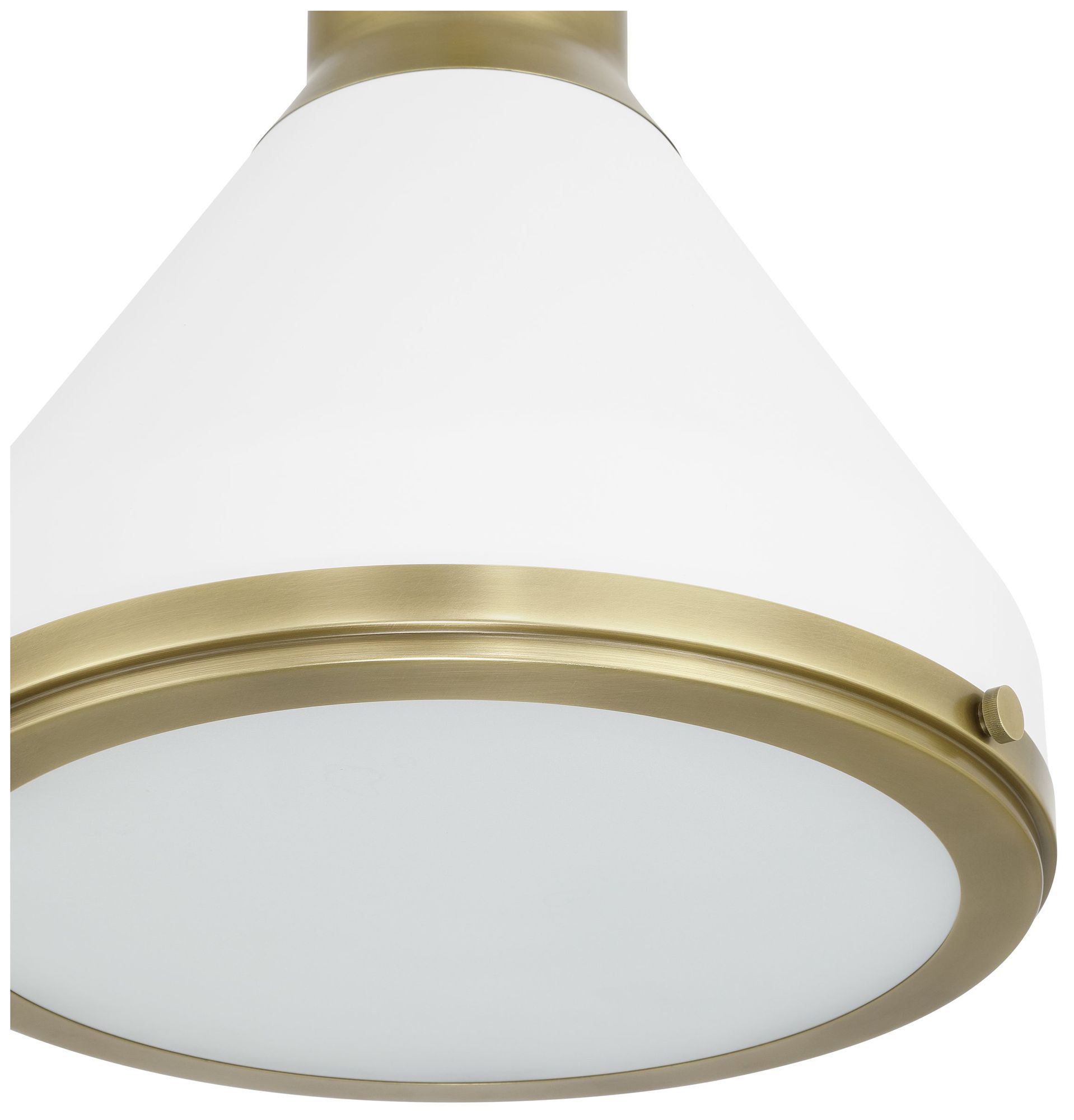 Image 4 Thesis Doyle 18" 1 Lt Natural Brass Pendant Light, Matte White Metal Shade more views