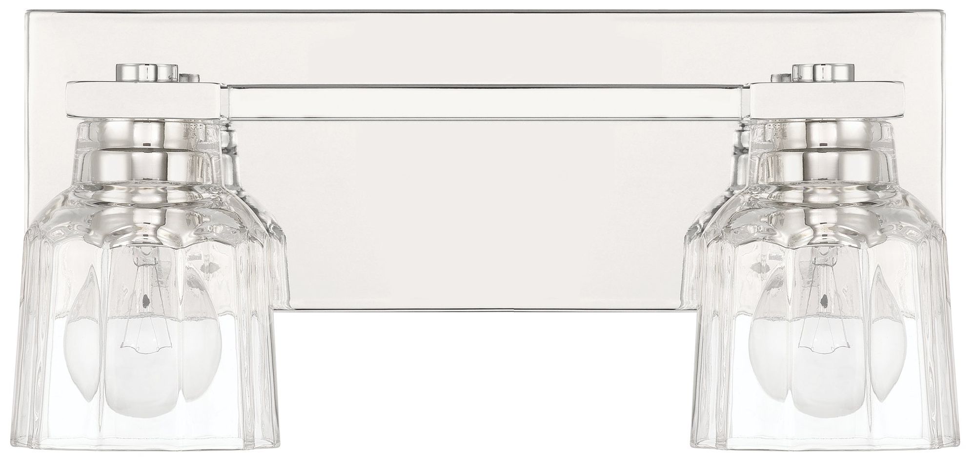 Image 4 Thesis Dryden 15" Polished Nickel Vanity Light - Clear Ribbed Glass Shades more views