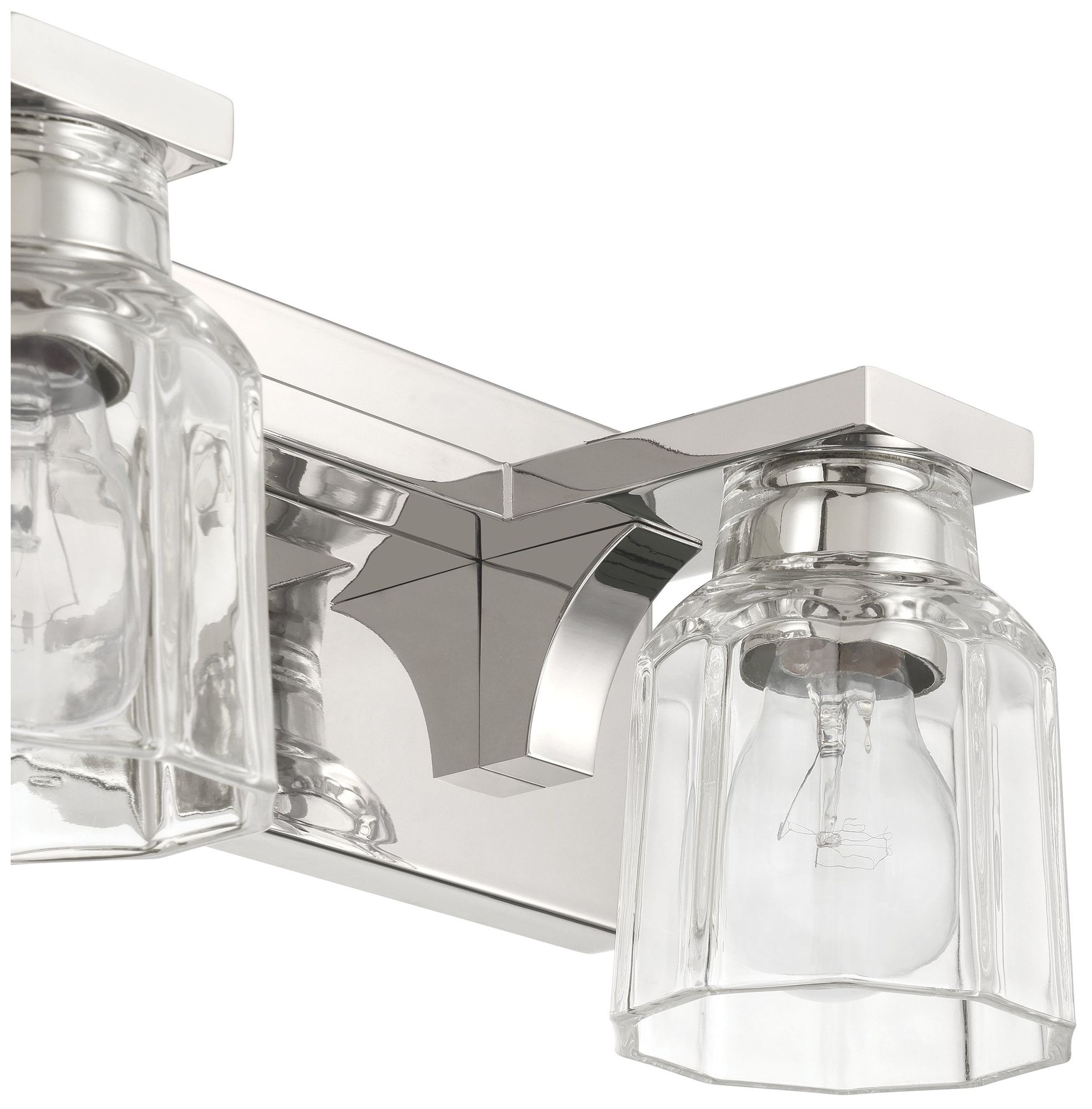 Image 5 Thesis Dryden 15" Polished Nickel Vanity Light - Clear Ribbed Glass Shades more views