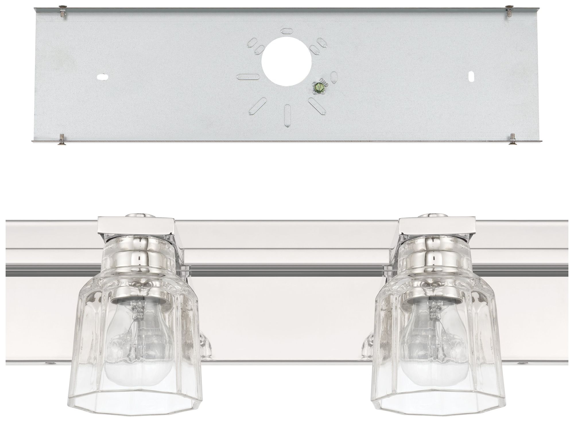 Image 6 Thesis Dryden 32" Polished Nickel Vanity Light - Clear Ribbed Glass Shades more views