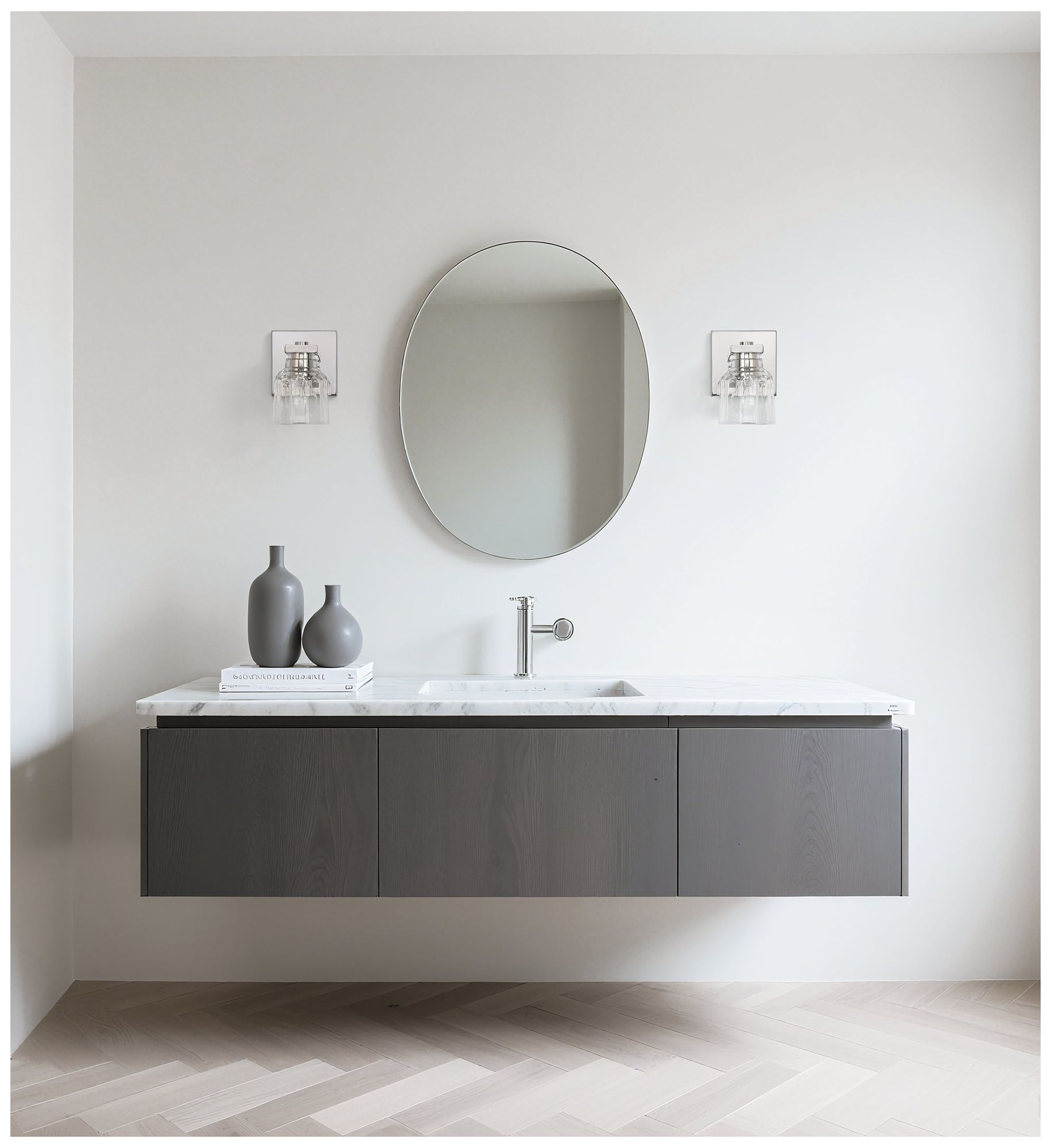 Thesis Dryden 5-inch Polished Nickel Vanity Light, Clear Ribbed Glass Shade