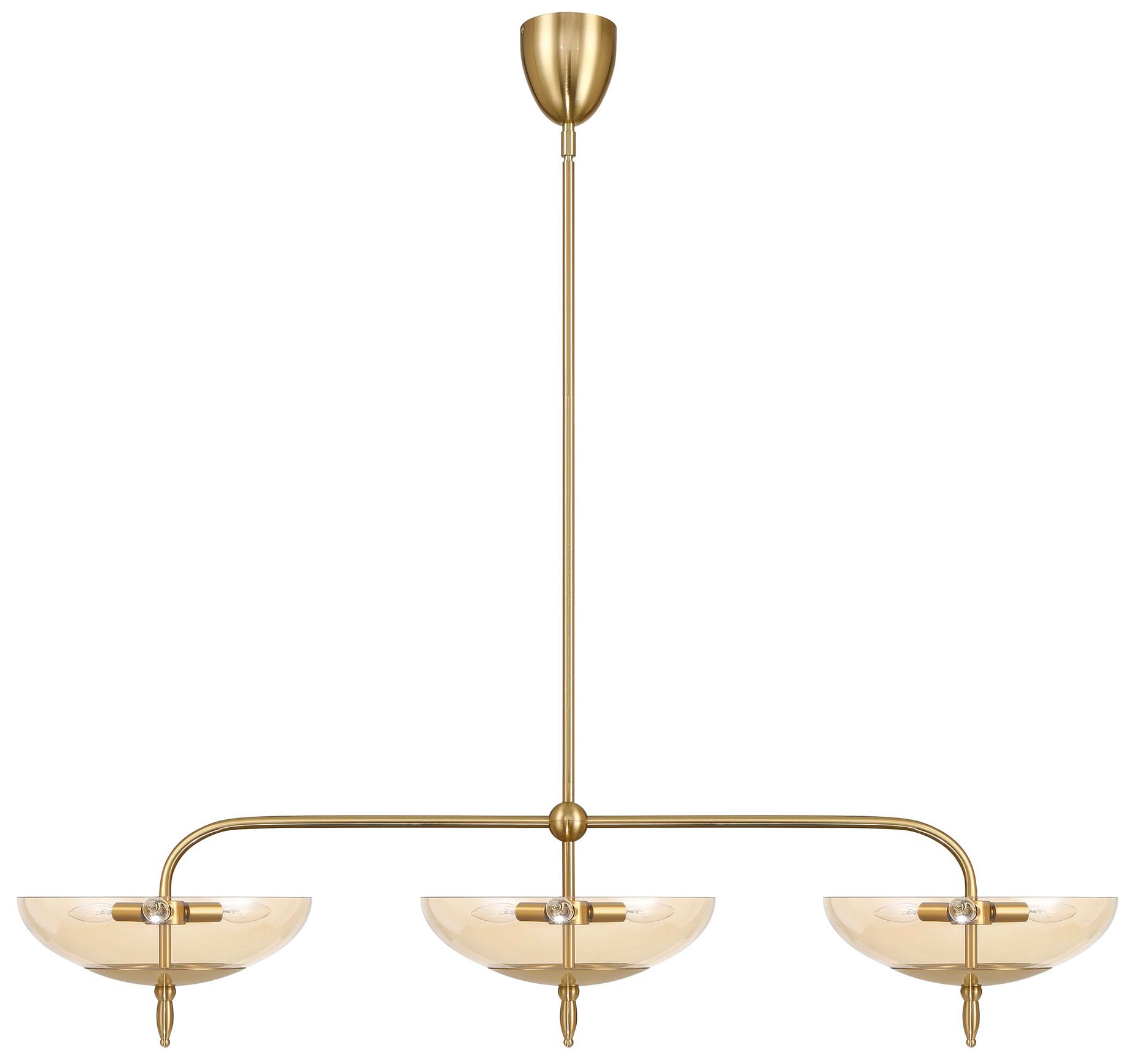 Image 3 Thesis Fiorello 54" 9 Light Brushed Gold Linear Chandelier more views