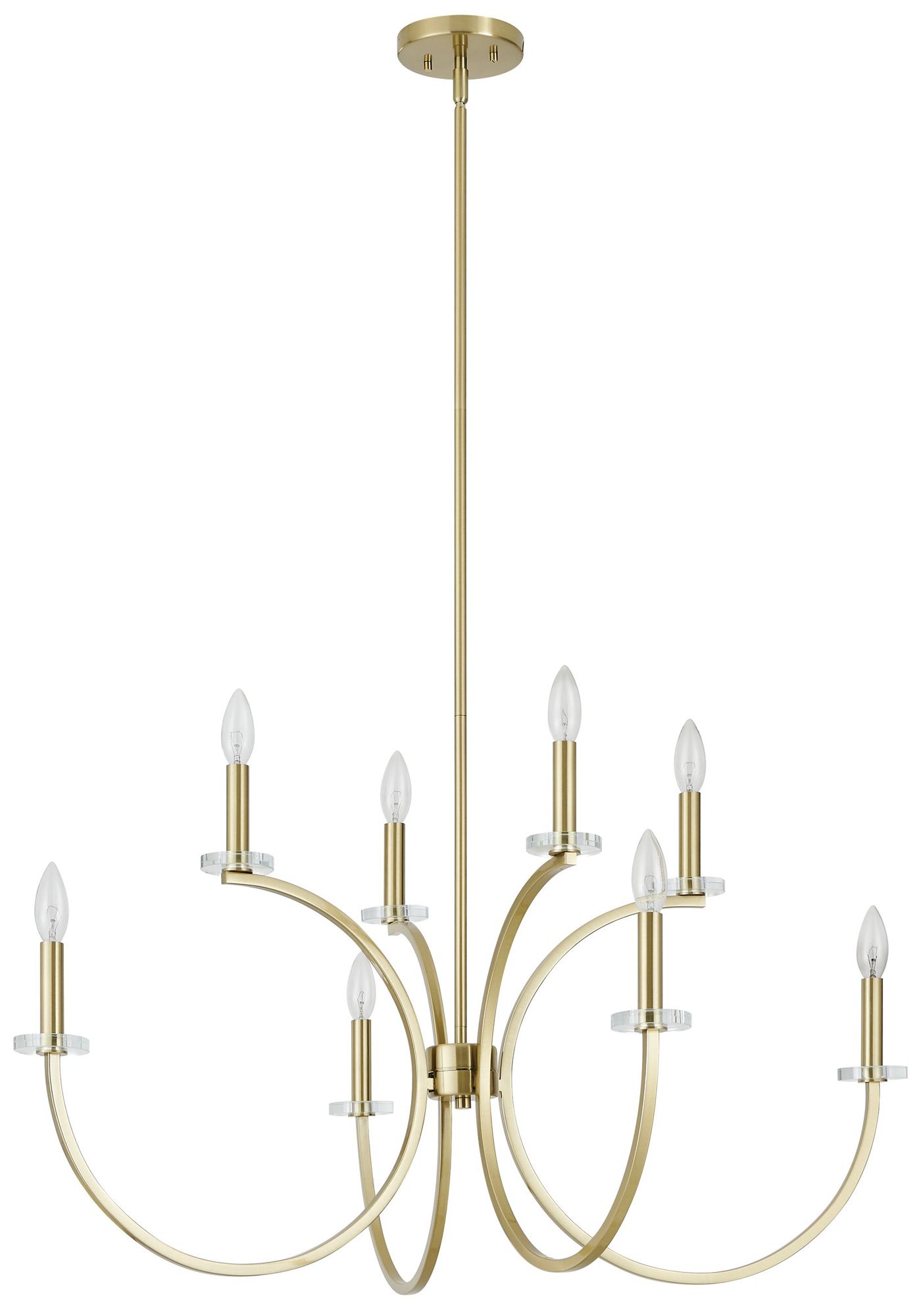 Image 3 Thesis Florian 36" 8 Light Brushed Gold and Clear Glass Chandelier more views
