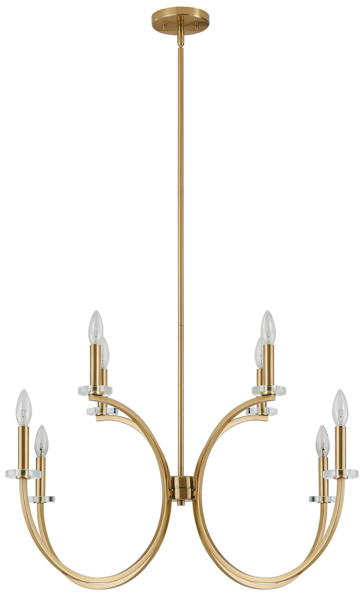 Image 5 Thesis Florian 36" 8 Light Brushed Gold and Clear Glass Chandelier more views