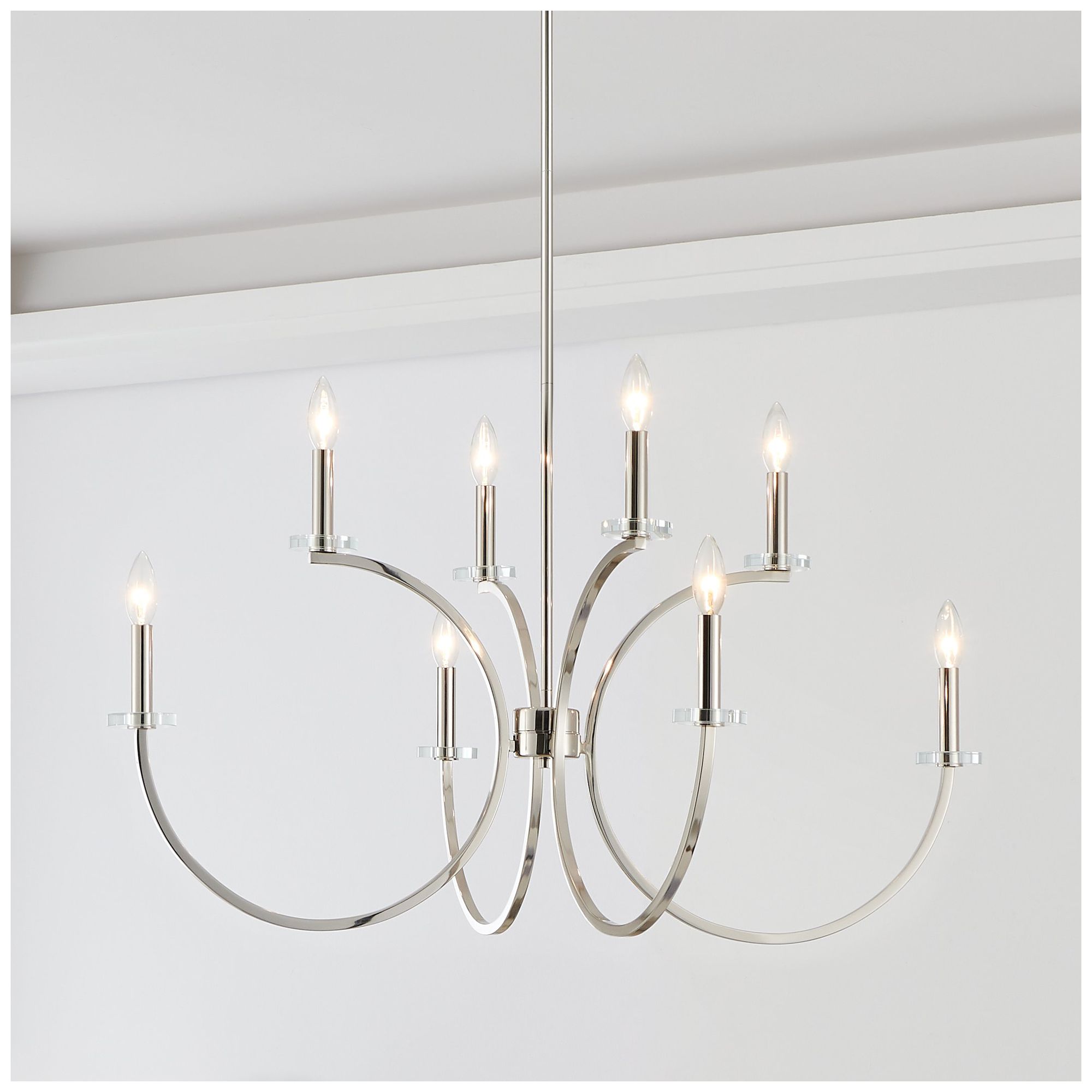 Image 2 Thesis Florian 36" 8 Light Polished Nickel and Clear Glass Chandelier more views