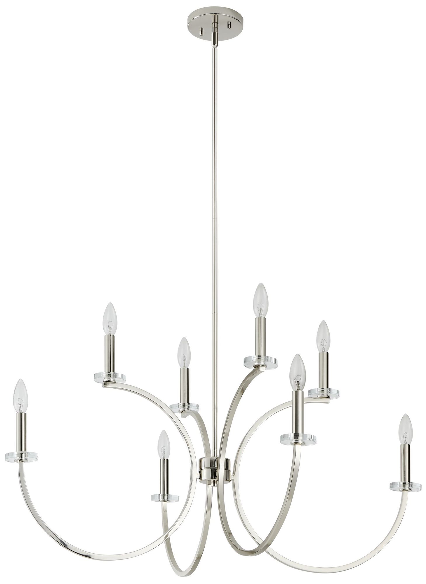 Image 3 Thesis Florian 36" 8 Light Polished Nickel and Clear Glass Chandelier more views