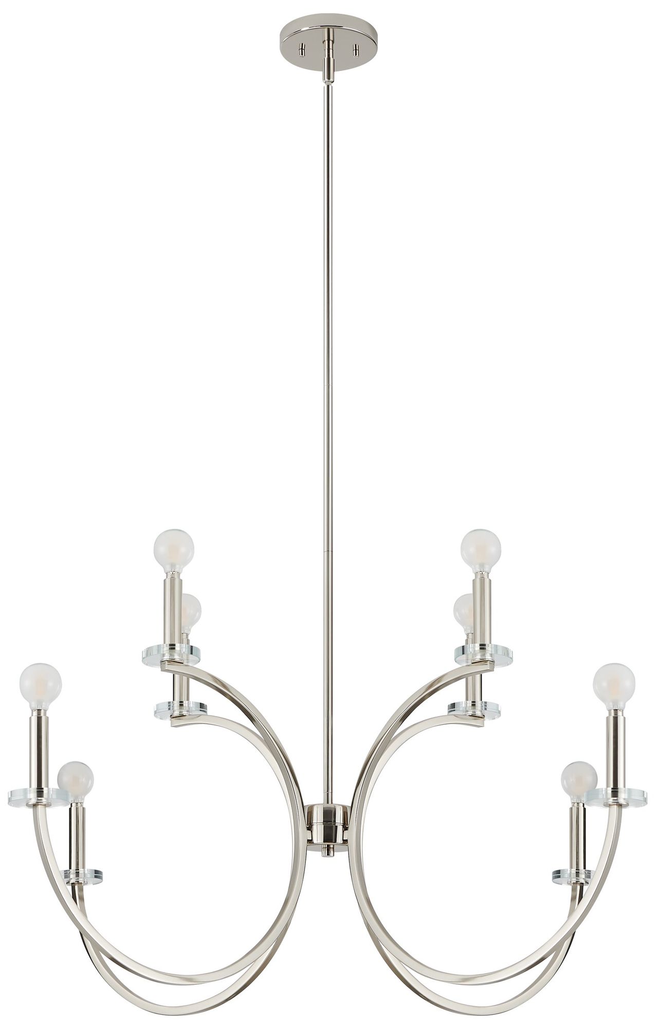Image 4 Thesis Florian 36" 8 Light Polished Nickel and Clear Glass Chandelier more views