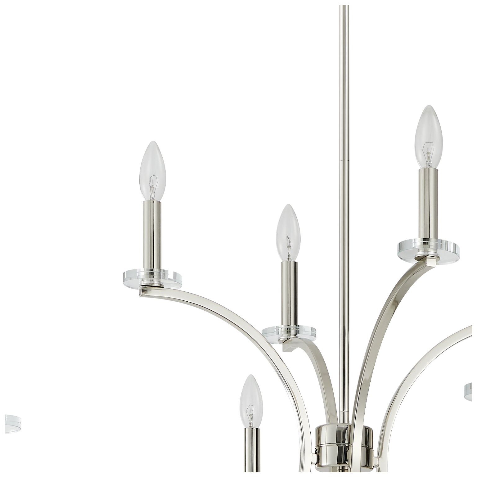 Image 6 Thesis Florian 36" 8 Light Polished Nickel and Clear Glass Chandelier more views