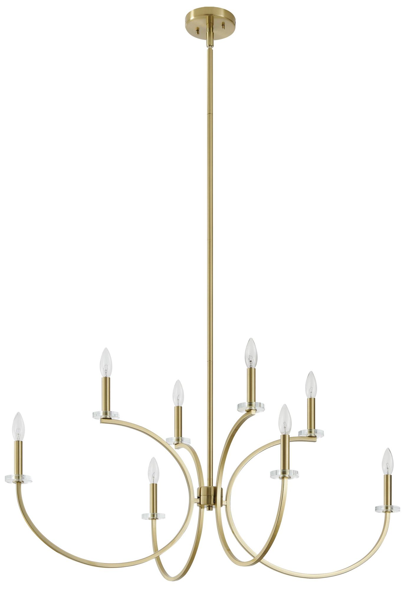 Image 3 Thesis Florian 44" 8 Light Brushed Gold and Clear Glass Chandelier more views