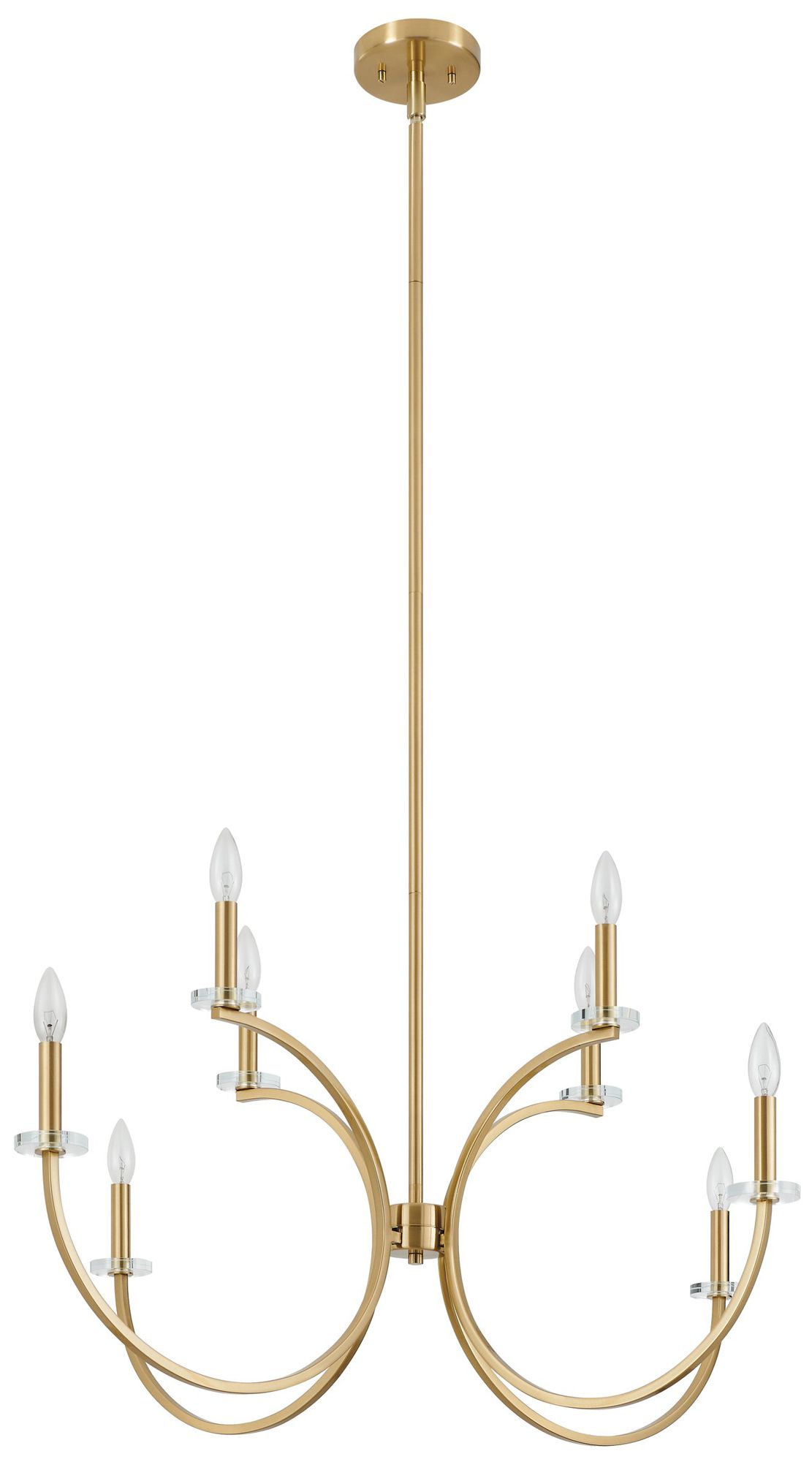 Image 5 Thesis Florian 44" 8 Light Brushed Gold and Clear Glass Chandelier more views