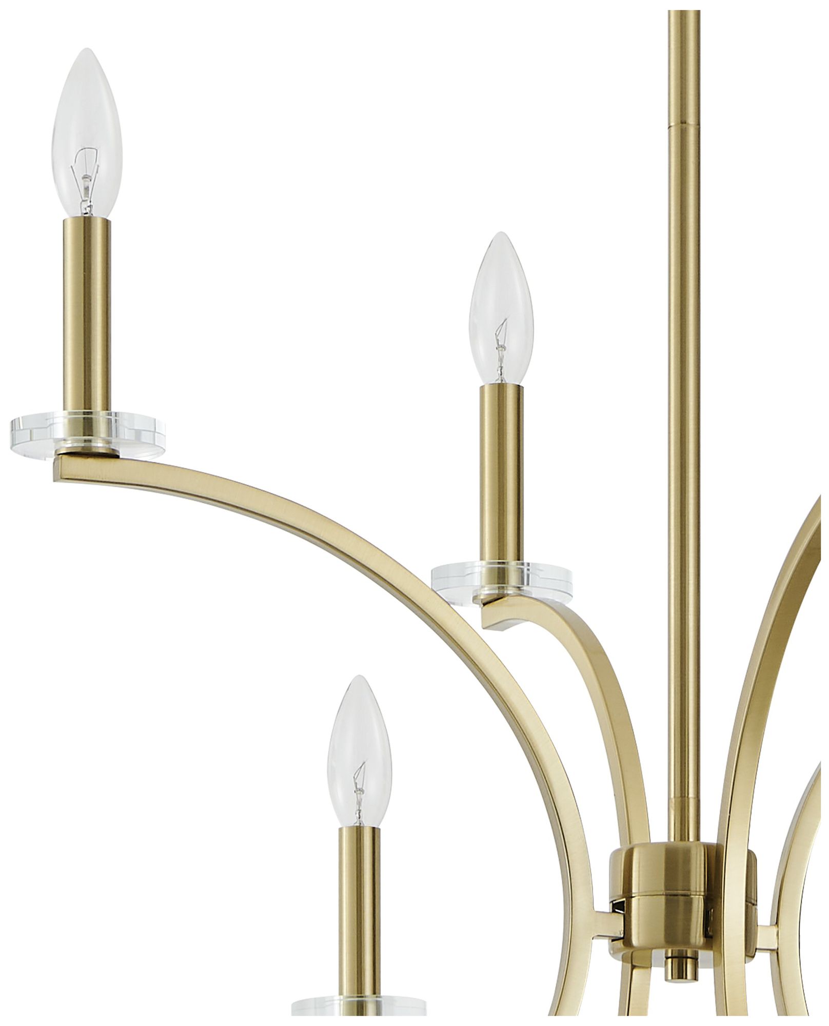Image 6 Thesis Florian 44" 8 Light Brushed Gold and Clear Glass Chandelier more views