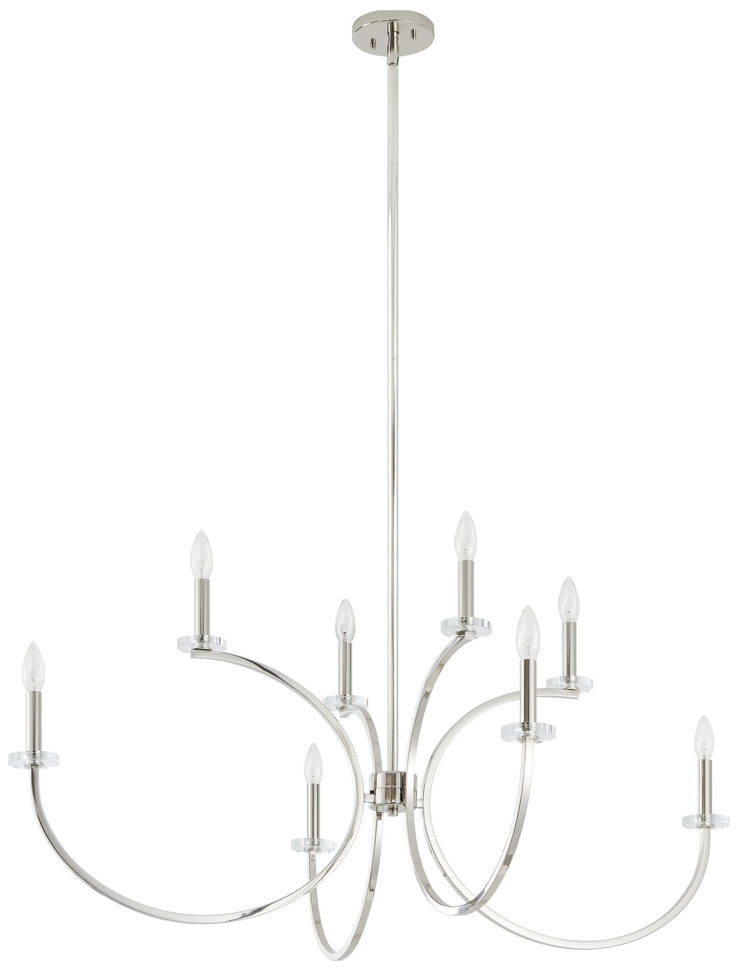 Image 3 Thesis Florian 44" 8 Light Polished Nickel and Clear Glass Chandelier more views