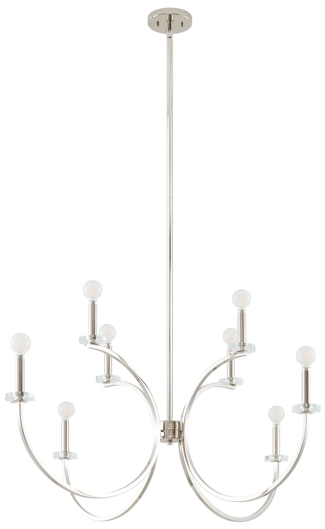 Image 4 Thesis Florian 44" 8 Light Polished Nickel and Clear Glass Chandelier more views