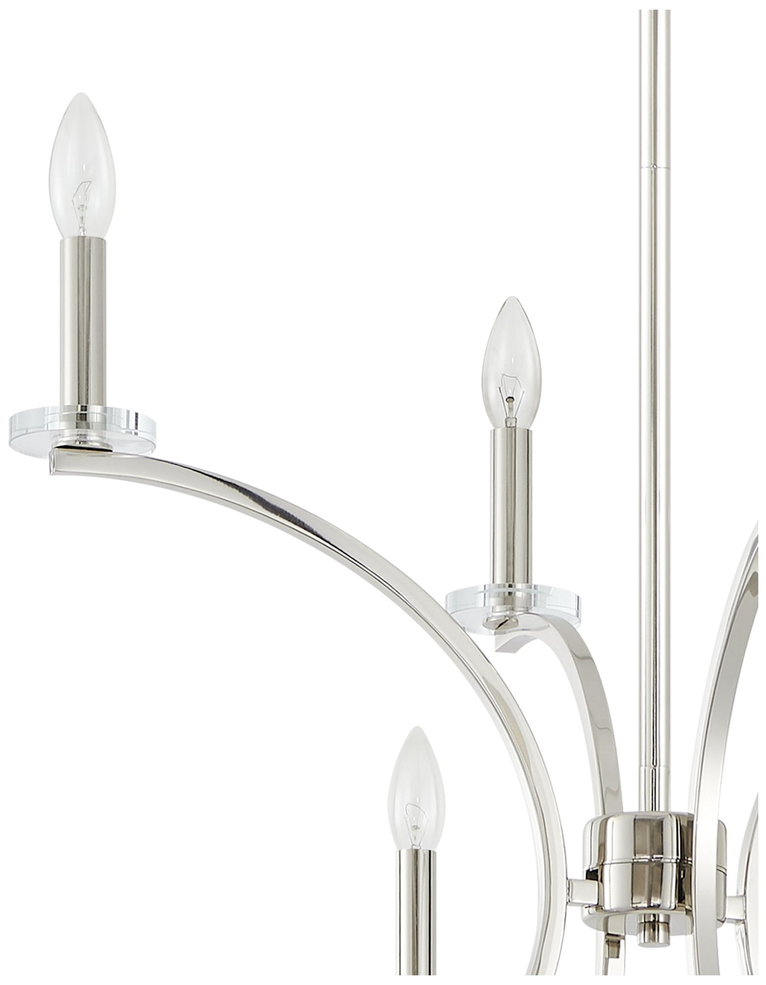 Image 6 Thesis Florian 44" 8 Light Polished Nickel and Clear Glass Chandelier more views