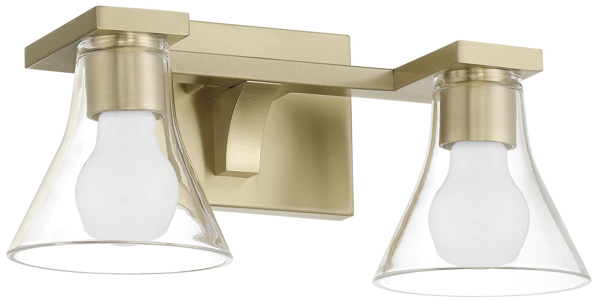 Image 3 Thesis Gilford 14-inch Champagne Gold Vanity Light with Clear Glass Shades more views