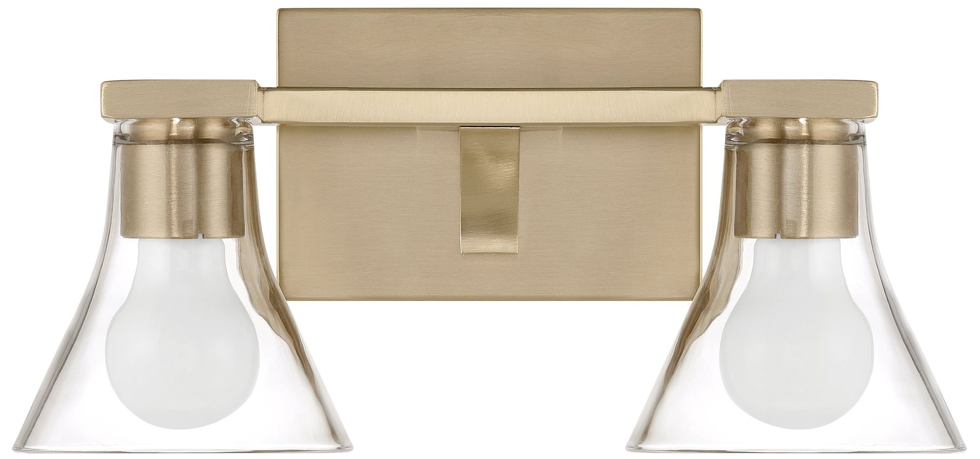 Image 6 Thesis Gilford 14-inch Champagne Gold Vanity Light with Clear Glass Shades more views
