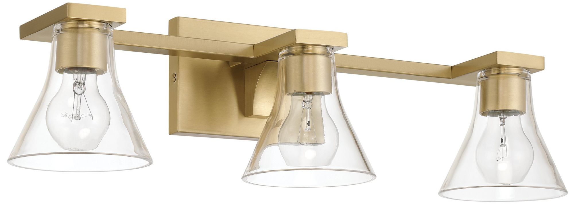 Thesis Gilford 24-inch Champagne Gold Vanity Light with Clear Glass Shades
