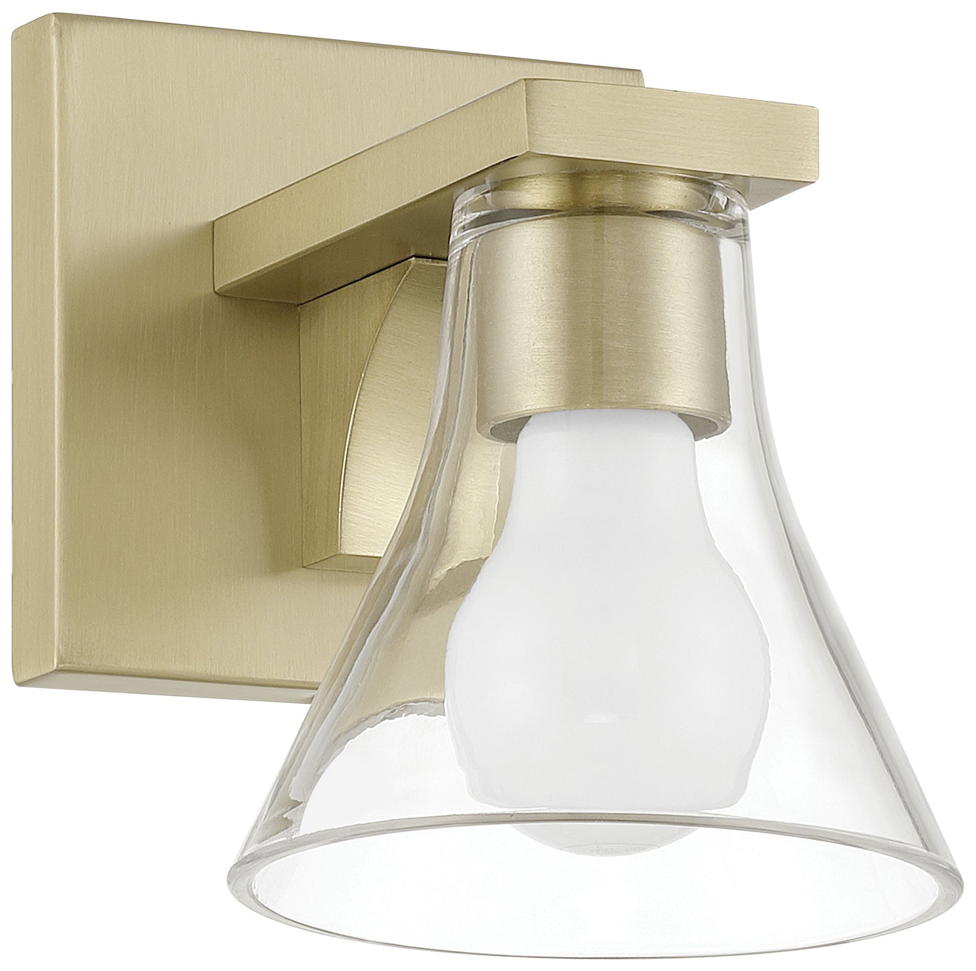 Image 3 Thesis Gilford 5-inch Champagne Gold Vanity Light with Clear Glass Shade more views