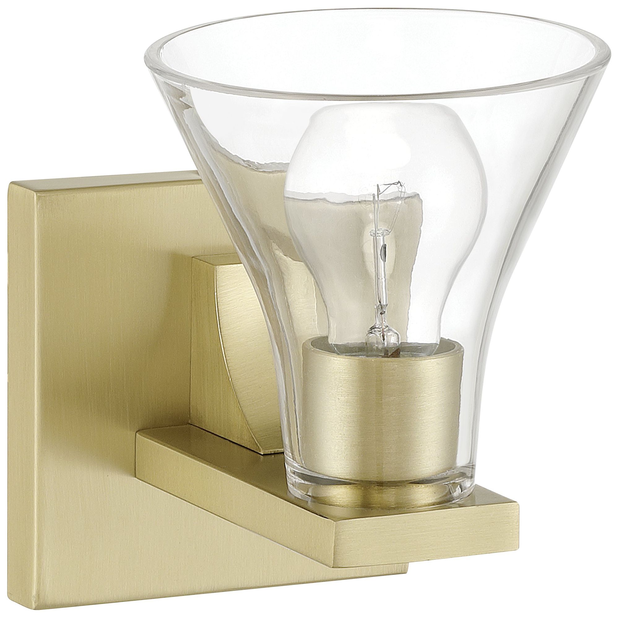 Image 4 Thesis Gilford 5-inch Champagne Gold Vanity Light with Clear Glass Shade more views