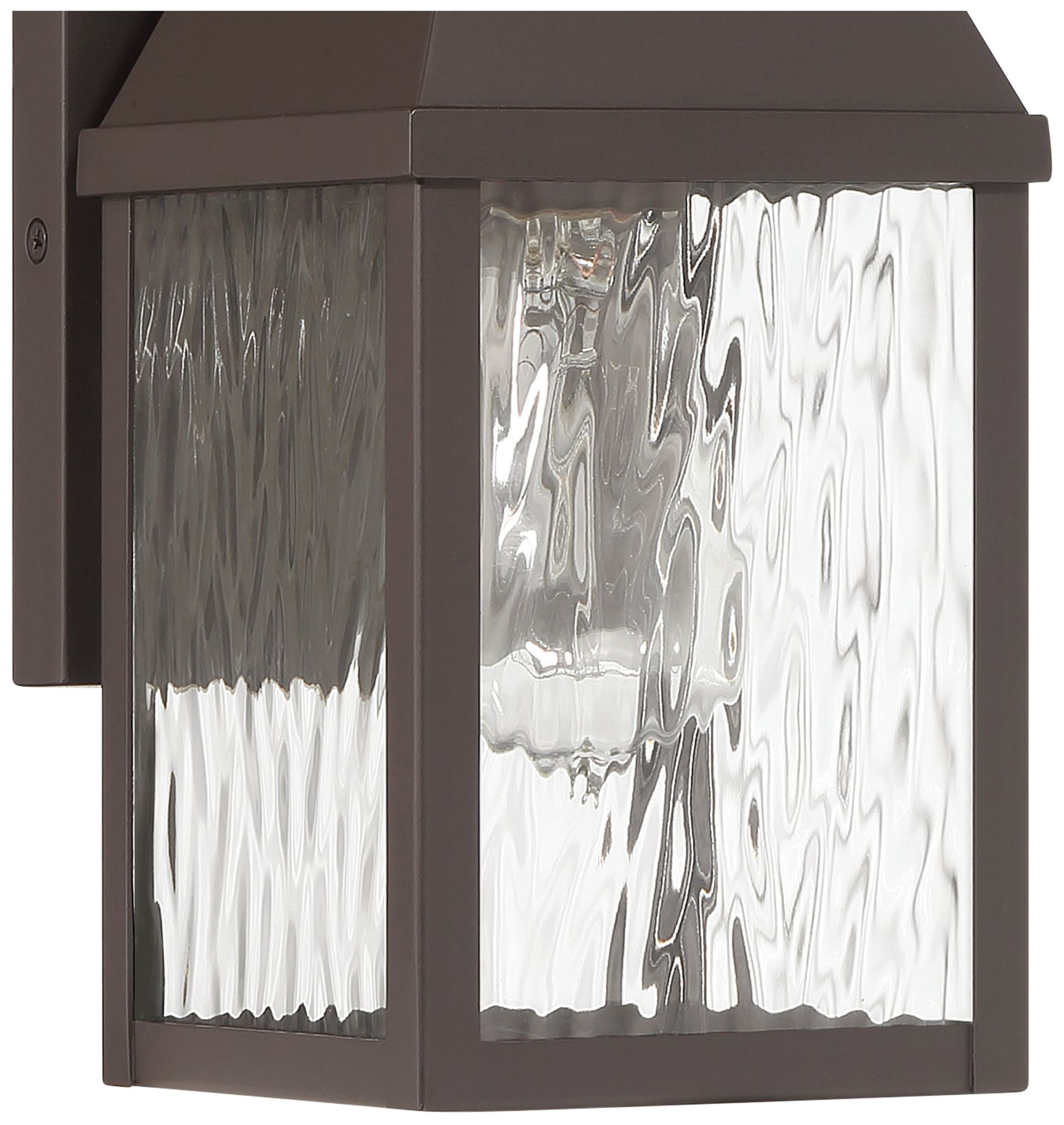 Image 3 Thesis Glencrest 14"  Dark Bronze Exterior Wall Sconce, Clear Water Glass more views