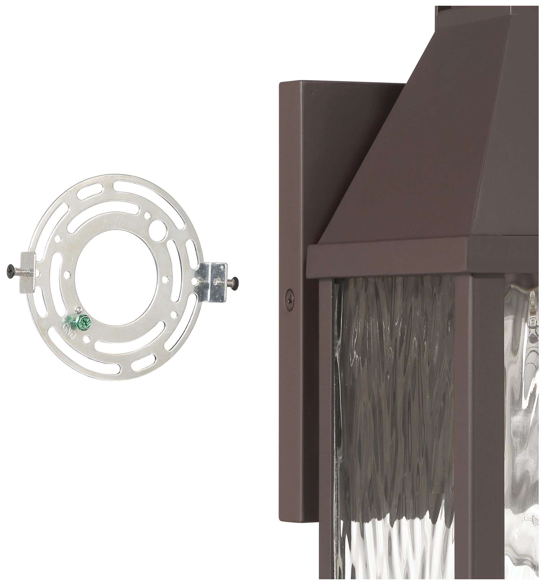 Image 4 Thesis Glencrest 14"  Dark Bronze Exterior Wall Sconce, Clear Water Glass more views