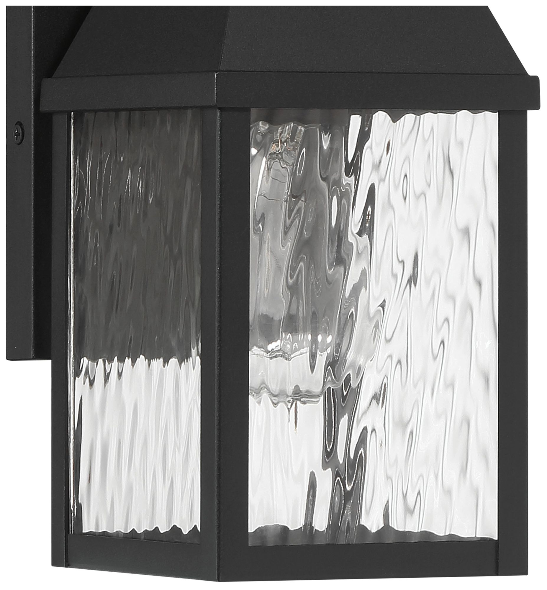 Image 3 Thesis Glencrest 14" Textured Black Exterior Wall Sconce, Clear Water Glass more views