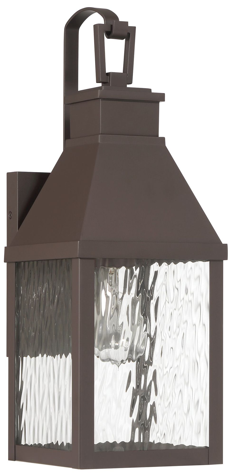 Thesis Glencrest 18"  Dark Bronze Exterior Wall Sconce w/Clear Water Glass