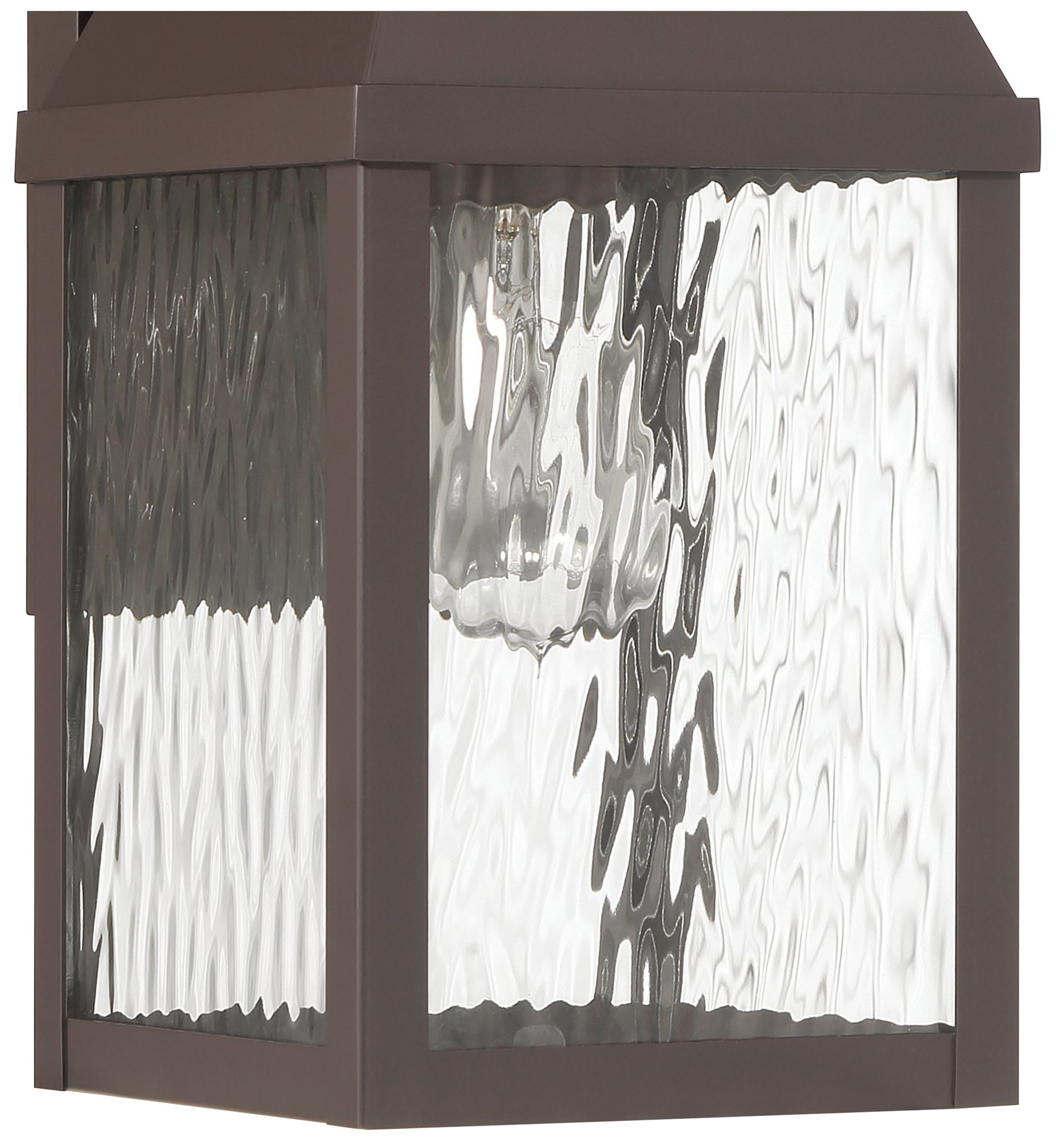 Image 3 Thesis Glencrest 18"  Dark Bronze Exterior Wall Sconce w/Clear Water Glass more views